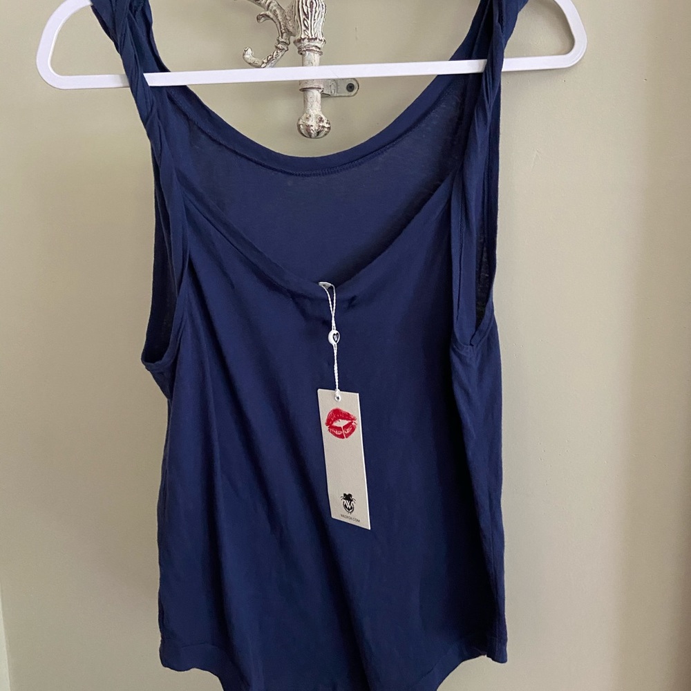 NWT Wildfox Twist Strap Navy Tank Top Small